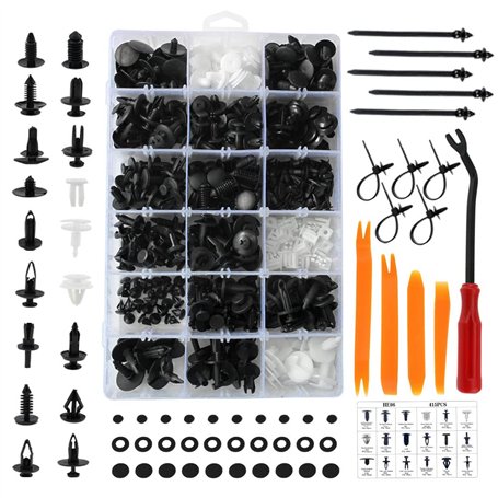 DaskFire 450 PCS Rivet Clips Plastique Vehicle Clips Agrafe Plastique Rivets pour Auto Voitures Panneaux de Portes avec Boîte De
