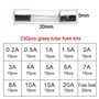 FULARR® 230Pcs 5X20mm Professionnel Voiture Fast-Souffler Verre Tube Fusible Kit: 210Pcs Rapide Coup Verre Tube Fusible + 20Pcs 