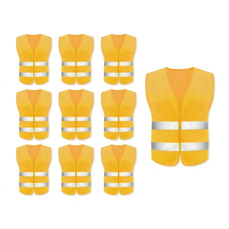 Hitopin Gilet de Sécurité Réfléchissant Haute Visibilité - 10 Pièces - Pour Conducteurs et Travailleurs Unisexe