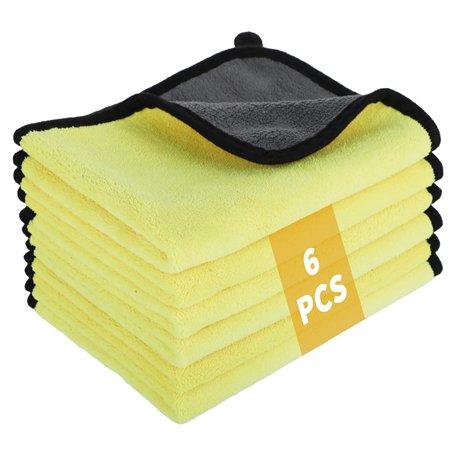 Lot de 6 Chiffons en Microfibre pour Voiture - 600 GSM - Chiffon en Microfibre - Chiffons de séchage Ultra Doux - Convient pour