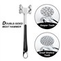 Lrocotanc Attendrisseur de Viande en 304 Acier Inoxydable - Marteau à Viande de Cuisine - Marteau à Steak Double Face - pour Sch