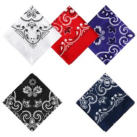 Lot de 5 bandanas carrés 100% coton