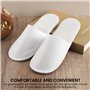 Lot de 20 paires de pantoufles d'invités - En éponge - Blanches - Pour hôtel - Pantoufles de spa - Taille universelle - 28 x 11 