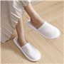 Lot de 20 paires de pantoufles d'invités - En éponge - Blanches - Pour hôtel - Pantoufles de spa - Taille universelle - 28 x 11 