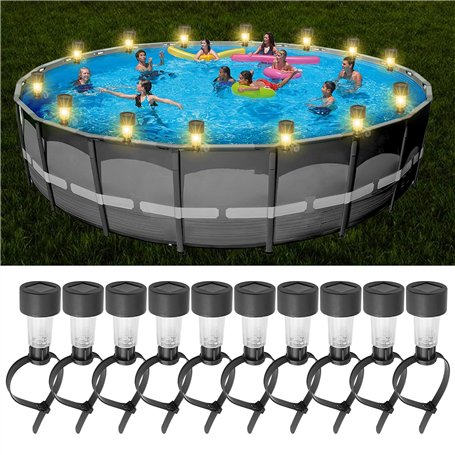 BORDEAG Lot de 10 lampes solaires de piscine
