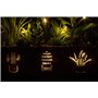 BEGONDIS Lot de 3 plantes succulentes artificielles avec lumières LED dans une boîte en bois, plantes artificielles en plastique