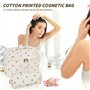 3 Pièces Trousse de Toilette Femme, Trousse en Coton Matelassé, Ensemble de Sacs à Cosmétiques de Voyage avec Motif Floral Exqui