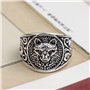 Auriselle Bague Homme Réglable Guépard Runes Vintage Viking Rétro Bague Ouverte Pouce Gothique Bijoux Cadeaux pour Homme Garçon 