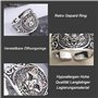 Auriselle Bague Homme Réglable Guépard Runes Vintage Viking Rétro Bague Ouverte Pouce Gothique Bijoux Cadeaux pour Homme Garçon 
