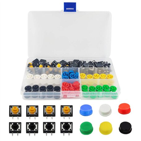 YIXISI 120 pièces (12 x 12 x 7.3mm) Interrupteurs à bouton-poussoir tactiles
