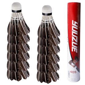PRITOK Lot de 12 balles de badminton : volants en plume d'oie avec tête en liège, entraînement sportif, entraînement à grande vi PRITOK Lot de 12 balles de badminton : volants en plume d'oie avec tête en liège