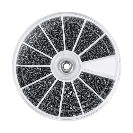 12 Types Kit D'assortiment de Petites vis M1 M1.2 M1.4 M1.6 - Mini vis Kit Kit de Réparation D'outils à Main pour Lunettes