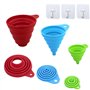 Lot de 3 entonnoirs - Entonnoir en silicone pliable pour cuisine - Entonnoir portable - Entonnoir pliable pour transfert de liqu