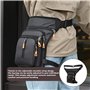 TOATELU Sac de jambe de moto avec sangle de jambe amovible, sac de jambe avec 5 poches, poche de jambe réglable pour homme et fe