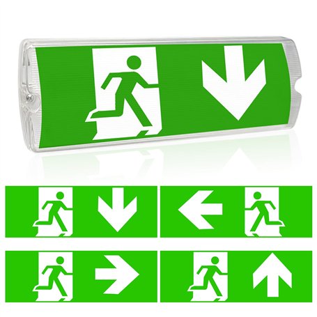 WIYETY Panneau de sortie de secours LED professionnel avec éclairage de secours à batterie | Panneau de sortie de secours étanch