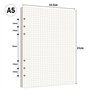270 Feuilles A5 Recharge Papier en Quadrillé 6 Trous Vierge Feuillets Mobiles pour A5 Carnet Rechargeable Remplacer Pages Intéri