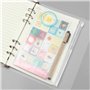 4 Pièces Couverture de Classeur A5 Transparent Couverture de Protection 6 Anneaux Papier Rechargeable A5 Classeur Couverture Pla