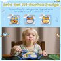 Alyvisun Hibou Assiette Ventouse pour Bébé, Bol Bebe en Silicone avec 3 Cuillère Fourchette Vaisselle Ventouses Enfant Plaque Co