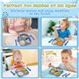 Alyvisun Hibou Assiette Ventouse pour Bébé, Bol Bebe en Silicone avec 3 Cuillère Fourchette Vaisselle Ventouses Enfant Plaque Co