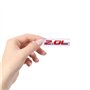 Lot de 2 autocollants avec logo de 2 l pour portière de voiture (rouge argenté)