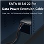 GELRHONR Câble d'extension SATA 22 broches 7+15 SATA mâle vers femelle avec loquet de verrouillage, pour disque dur, SSD, lecteu