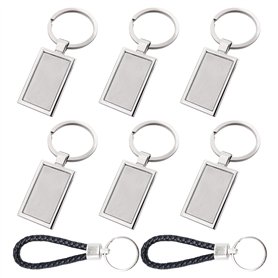 Lot de 6 porte-clés carrés