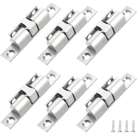 GZGXKJ 6 pièces Rouleau à billes en Laiton Loquet de Porte à Rouleaux Doubles Laiton Double Loqueteau à Billes avec Vis pour Pla