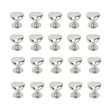 HEALLILY 20 Pcs Rivets en Cuir en Métal en Forme de Coeur Rivet Goujons Décoratif Spot Bouton Rivets Bricolage Bouton Goujons Vê