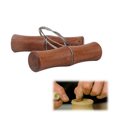 OHYER Lignes de Coupe d'argile Fil à Couper Argile Fil de Boue d'argile Fil de Coupe d'argile en Acier Inoxydable avec Poignée e