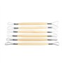 6Pcs Outil Sculpture Argile, Outil de Poterie Sculpture Argile Burin Ensemble De Sculpture Poterie Manche En Bois Kit De Sculptu