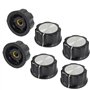 CENPEK Lot de 6 boutons rotatifs argentés pour potentiomètre 3590s de diamètre Diamètre supérieur : 23 mm A03-6,4 mm
