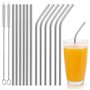 Newaner Paille Inox Reutilisable 12 Pcs (6 Droites + 6 Courbées)