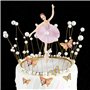 Lot de 25 décorations de gâteau sur le thème du ballet, décorations de gâteau d'anniversaire, décorations de gâteau de ballerine