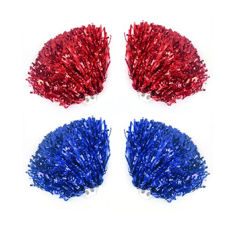 NYGGTYK Lot de 2 paires de bouquets de pom-pom girls colorés