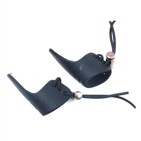 Namvo Lot de 2 doigts de tir à l'arc en cuir pour pouce et flèche pour la chasse - Noir