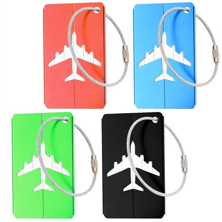 MXTIMWAN Étiquettes à Bagages en Aluminium 4 Pièce
