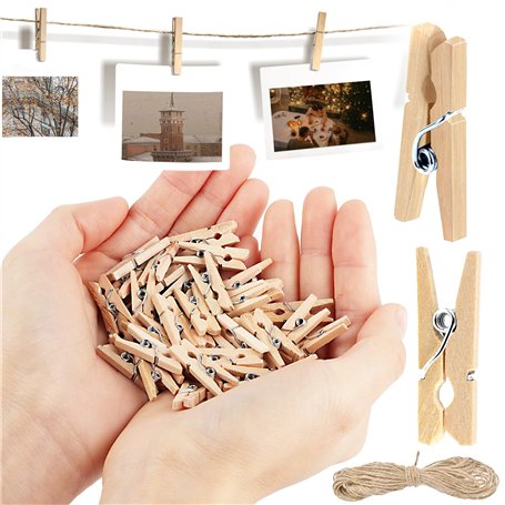 MXTIMWAN Mini Pince a Linge Bois Petites