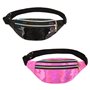Lot de 2 Sac Banane Femme,Sac Banane Ceinture Brillant,pour Femme Homme Enfant Voyage Course à Pied Festival fête(Noir et Rose).