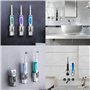 YOYEAH Lot de 4 porte-brosses à dents électriques en acier inoxydable - Support mural sans perçage - Pour brosses à dents électr
