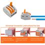 Aiqeer 30 Pièces PCT-213 Levier-Écrou Fil Connecteurs, 3 Ports Conducteur Compact Fils Connecteurs, Compact Connecteur Ressort B