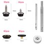 BetterJonny Lot de 180 vis à bouton-pression, 60 sets en acier inoxydable Snap Fasteners Press Stud Kit avec 3 outils de réglage