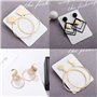 TOEECY 12 Paires Boucles d'Oreilles Pendantes Géométrique pour Femme Filles Lot Boucle d'Oreille or Grand Rondes Carrées Métal D