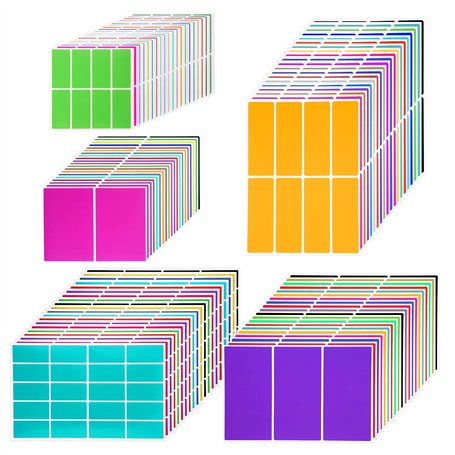 656 Rectangles Code Couleur Autocollant 5 Tailles 16 Couleurs Différentes Pastille Autocollante Couleur Amovible étiquette Autoc