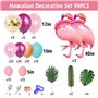 Arche Ballon Anniversaire Tropicaux,Hawaii Ballon Guirlande Arch Anniversaire Fille Tropicale Ballon Tropical Flamant Rose avec 