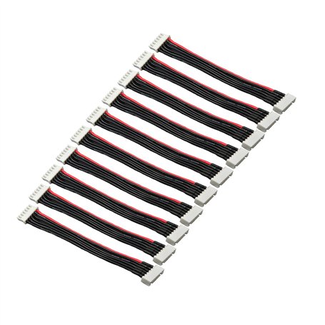 LINSYRC 10 Pièces Câble Extension d'équilibre Lipo 5S 6 Broches Adaptateur Prise Mâle à Femelle Connecteur JST-XH avec Fil de Si