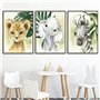 ZENUTA 6 Affiches Animaux De La Foret Bebe Enfant A4 Poster Elephant Lion Girafe Zèbre Tigre Tableaux Chambre Decoration Sans Ca