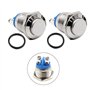 QitinDasen 10Pcs Premium 19mm Interrupteur à Bouton-Poussoir Momentané à 2 Broches