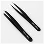 YISCOKO Lot de 2 pinces à épiler professionnelles en acier inoxydable pour poils du visage - Noir