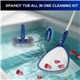 POOLAZA Kit de Nettoyage pour Piscine, Durable, Spa Skimmer et brosses avec poignée antidérapante et pôles en Aluminium de 91.5c