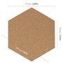 CHEUKYIU Lot de 10 plaques de liège autocollantes hexagonales de 6 mm - 20 x 17,5 cm - Tableau d'affichage en liège - Pour mur, 